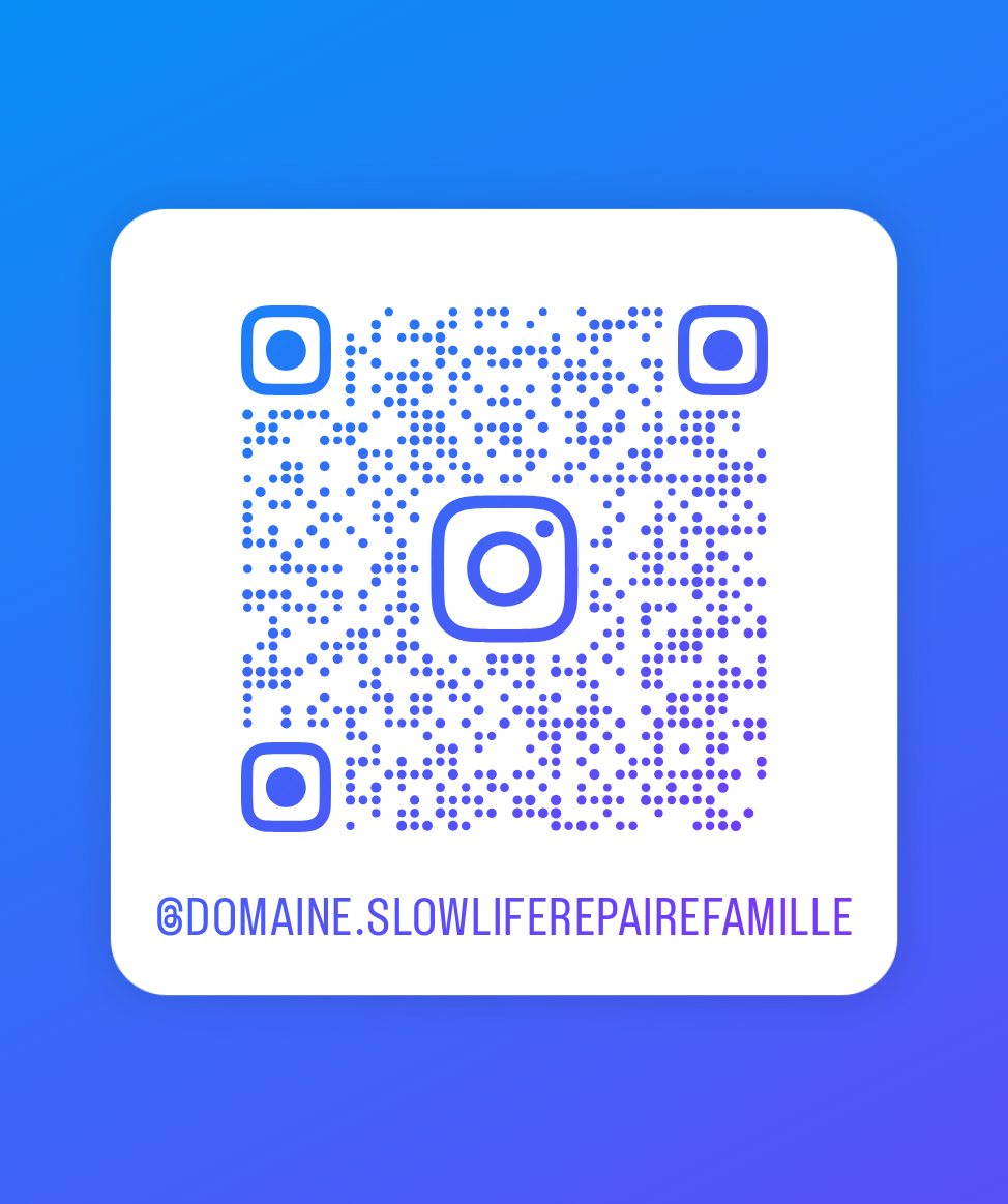 QR Code Instagram @domaine.slowliferepairefamille